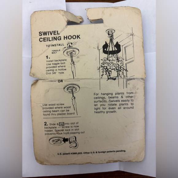 VINTAGE SWIVEL CEILING HOOK - Picture 2 of 2